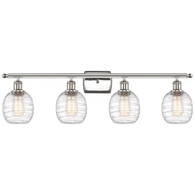 Innovations Lighting Belfast 4 Light 36" Led Bath Light - Polished Nickel - Deco Swirl Shad