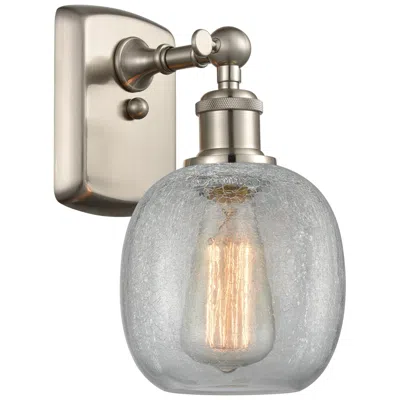 Innovations Lighting Belfast 6" Brushed Satin Nickel Sconce W/ Clear Crackle Shade