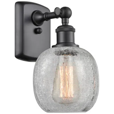 Innovations Lighting Belfast 6" Matte Black Sconce W/ Clear Crackle Shade