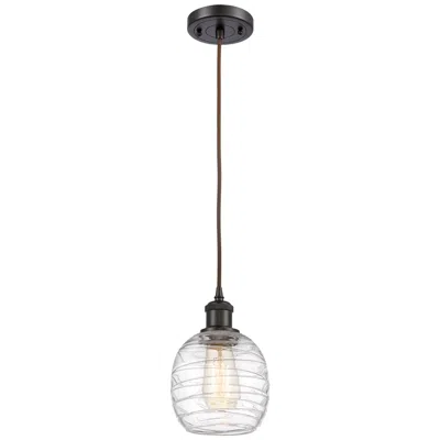 Innovations Lighting Belfast 6" Wide Oil Rubbed Bronze Corded Mini Pendant W/ Deco Swirl Sh