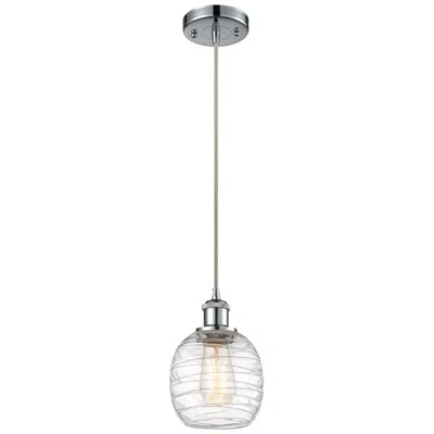 Innovations Lighting Belfast 6" Wide Polished Chrome Corded Mini Pendant W/ Deco Swirl Shad