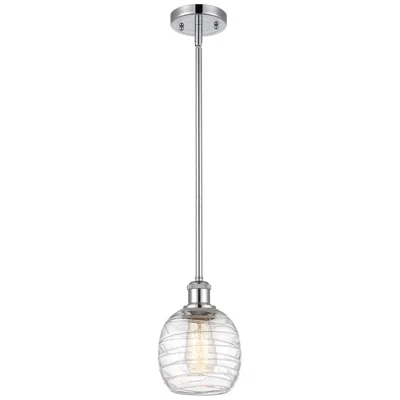 Innovations Lighting Belfast 6" Wide Polished Chrome Stem Hung Mini Pendant W/ Deco Swirl S
