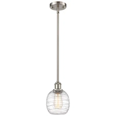 Innovations Lighting Belfast 6"w Brushed Satin Nickel Stem Hung Mini Pendant W/ Deco Swirl