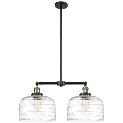 Innovations Lighting Bell 12" - 2 Light 21" Island Light - Black Brass  - Clear Deco S
