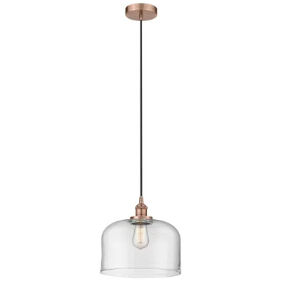 Innovations Lighting Bell 12" Antique Copper Mini Pendant W/ Clear Shade