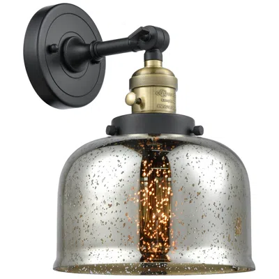 Innovations Lighting Bell 12" High Black Brass Sconce W/ Silver Plated Mercury Shade