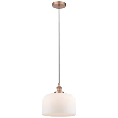 Innovations Lighting Bell 12" Led Mini Pendant - Antique Copper - Matte White Shade