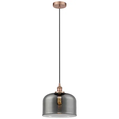 Innovations Lighting Bell 12" Led Mini Pendant - Antique Copper - Plated Smoke Shade