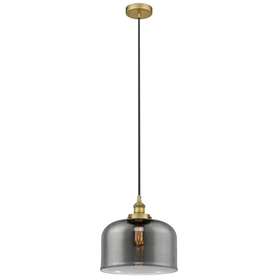Innovations Lighting Bell 12" Led Mini Pendant - Brushed Brass - Plated Smoke Shade