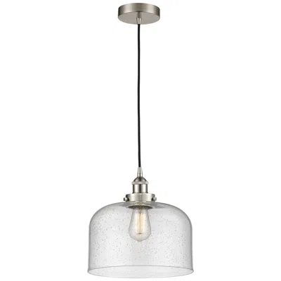 Innovations Lighting Bell 12" Led Mini Pendant - Brushed Satin Nickel - Seedy Shade