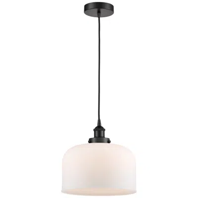 Innovations Lighting Bell 12" Led Mini Pendant - Matte Black - Matte White Shade