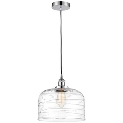 Innovations Lighting Bell 12" Led Mini Pendant - Polished Chrome - Clear Deco Swirl Shade