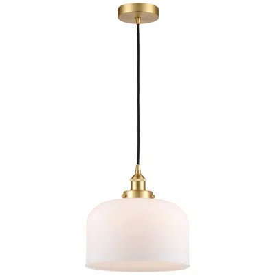 Innovations Lighting Bell 12" Led Mini Pendant - Satin Gold - Matte White Shade