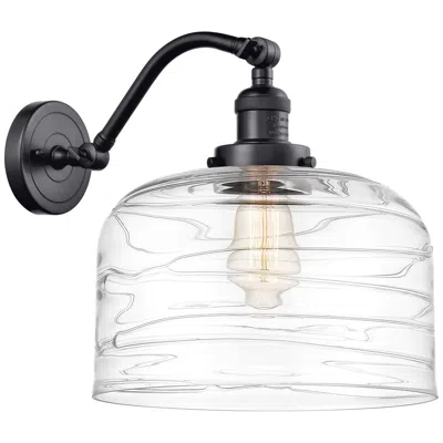 Innovations Lighting Bell 12" Led Sconce - Matte Black Finish - Swirl Shade