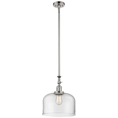 Innovations Lighting Bell 12" Polished Nickel Stem Hung Mini Pendant W/ Clear Shade