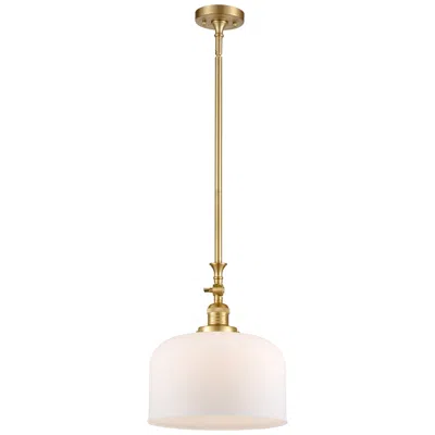 Innovations Lighting Bell 12" Wide Gold Stem Hung Tiltable Mini Pendant W/ Matte White Shad