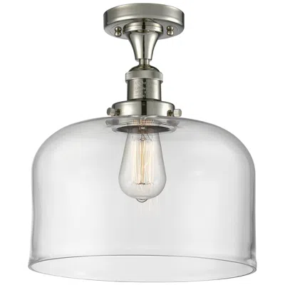 Innovations Lighting Bell 12" Wide Polished Nickel Semi Flush Mount W/ Clear Shade