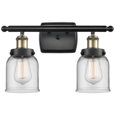 Innovations Lighting Bell 12"h Black Brass 2-light Led Wall Sconce W/ Clear Glass