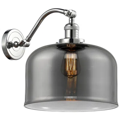 Innovations Lighting Bell 13" High Polished Chrome Sconce W/ Plated Smoke Shade