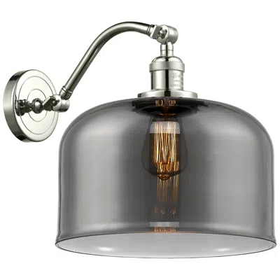 Innovations Lighting Bell 13" High Polished Nickel Sconce W/ Plated Smoke Shade