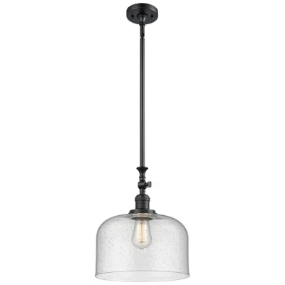 Innovations Lighting Bell 14" Matte Black Led Tiltable Mini Pendant W/ Seedy Shade