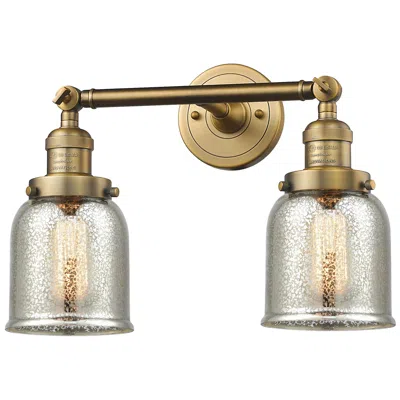 Innovations Lighting Bell 15" 2-light Brushed Brass Bath Light W/ Silver Plated Mercury Sha