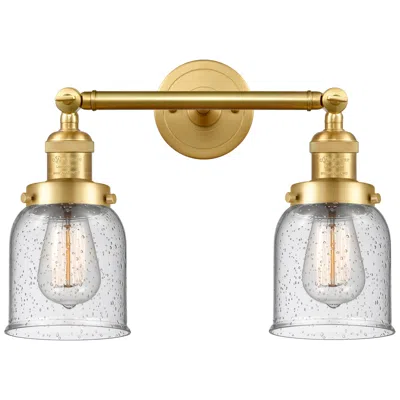 Innovations Lighting Bell 16" Wide 2 Light Satin Gold Tiltable Bath Vanity Light W/ Seedy S