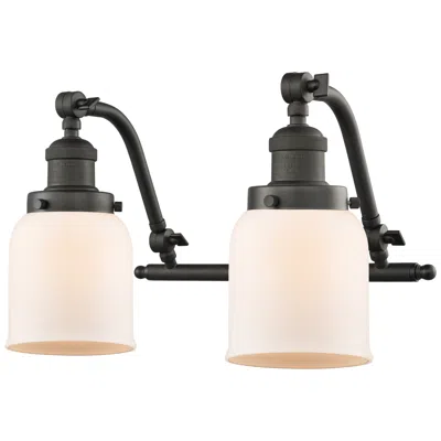 Innovations Lighting Bell 18" Wide 2 Light Bronze Bath Vanity Light W/ Matte White Shade