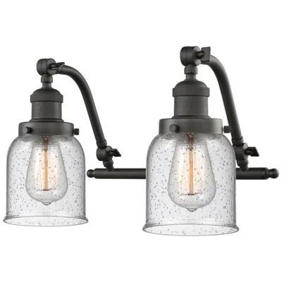 Innovations Lighting Bell 18" Wide 2 Light Oil Rubbed Bronze Bath Vanity Light W/ Seedy Sha