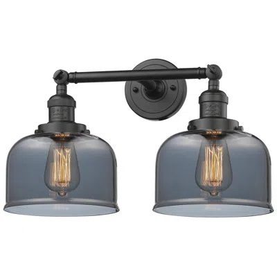 Innovations Lighting Bell 19" 2-light Oil Rubbed Bronze Bath Light W/ Plated Smoke Shade