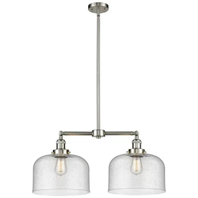 Innovations Lighting Bell 21" 2-light Brushed Satin Nickel Island Light W/ Seedy Shade
