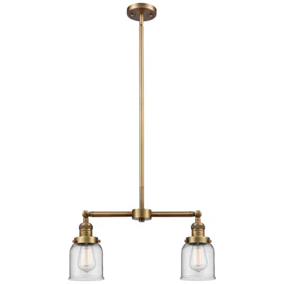 Innovations Lighting Bell 21" Wide 2 Light Brushed Brass Island Light W/ Clear Shade