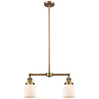 Innovations Lighting Bell 21" Wide 2 Light Brushed Brass Island Light W/ Matte White Shade