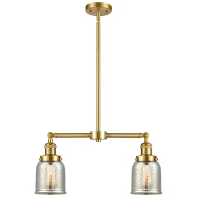 Innovations Lighting Bell 21" Wide 2 Light Gold Island Light W/ Silver Plated Mercury Shade
