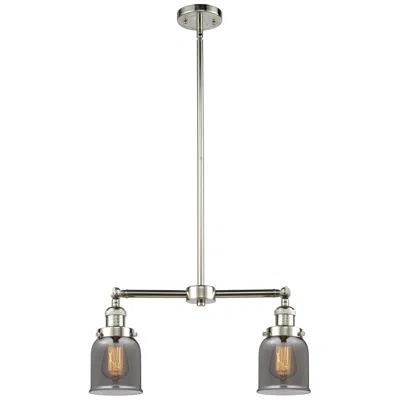 Innovations Lighting Bell 21" Wide 2 Light Polished Nickel Island Light W/ Plated Smoke Sha