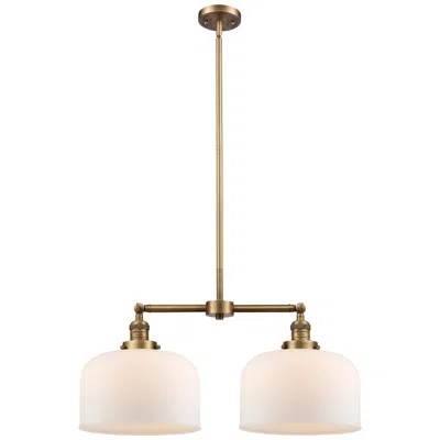 Innovations Lighting Bell 21" Wide Brushed Brass 2-light Pendant W/ White Glass