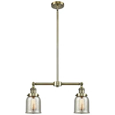 Innovations Lighting Bell 21"w 2 Light Antique Brass Island Light W/ Silver Plated Mercury