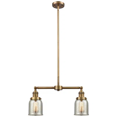 Innovations Lighting Bell 21"w 2 Light Brushed Brass Island Light W/ Silver Plated Mercury
