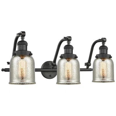 Innovations Lighting Bell 28"w 3 Light Bronze Bath Vanity Light W/ Silver Plated Mercury Sh