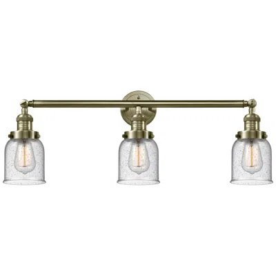 Innovations Lighting Bell 3 Light 30" Bath Light - Antique Brass - Seedy Shade
