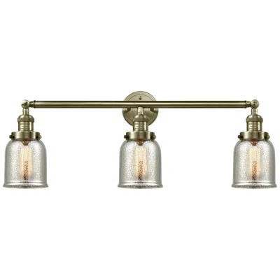 Innovations Lighting Bell 3 Light 30" Bath Light - Antique Brass - Silver Plated Mercury Sh