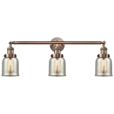 Innovations Lighting Bell 3 Light 30" Bath Light - Antique Copper - Silver Plated Mercury S