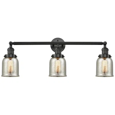 Innovations Lighting Bell 3 Light 30" Bath Light - Matte Black - Silver Plated Mercury Shad