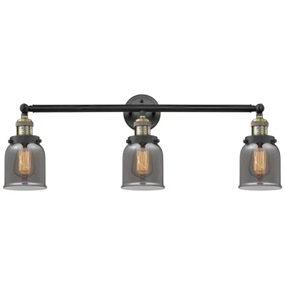 Innovations Lighting Bell 3 Light 30" Led Bath Light - Black Antique Brass - Plated Smoke S