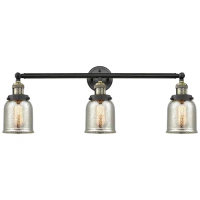 Innovations Lighting Bell 3 Light 30" Led Bath Light - Black Brass - Silver Mercury Shade