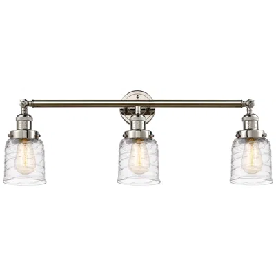 Innovations Lighting Bell 3 Light 30" Led Bath Light - Polished Nickel - Deco Swirl Shade