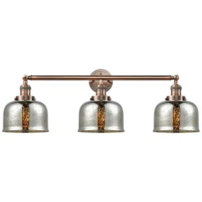 Innovations Lighting Bell 3 Light 32" Bath Light - Antique Copper - Silver Plated Mercury S