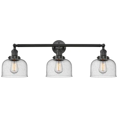 Innovations Lighting Bell 3 Light 32" Bath Light - Matte Black - Seedy Shade