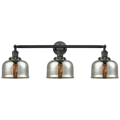Innovations Lighting Bell 3 Light 32" Bath Light - Matte Black - Silver Plated Mercury Shad
