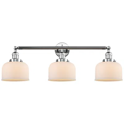 Innovations Lighting Bell 3 Light 32" Bath Light - Polished Chrome - Matte White Shade